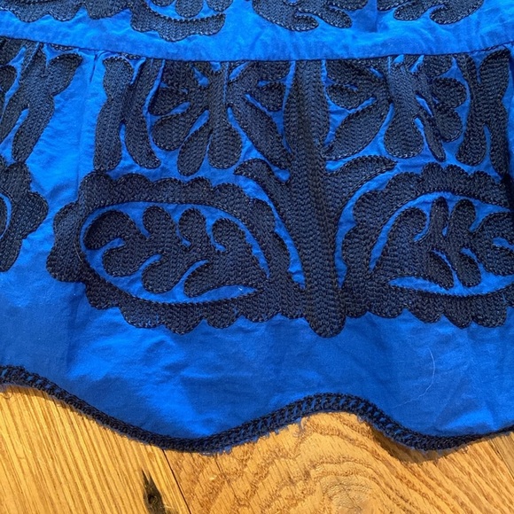 ZARA Cotton Embroidered Azul Blue Dress Size XS - Picture 11 of 11